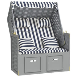 VidaXL 318660 chaise d'extérieur Terrace Siège rembourré Bois de pin, Polyester, Polyuréthane Bleu, Gris, Blanc