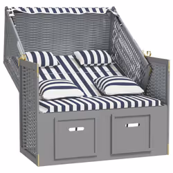 VidaXL 318660 chaise d'extérieur Terrace Siège rembourré Bois de pin, Polyester, Polyuréthane Bleu, Gris, Blanc - Vue supplémentaire 3