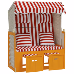 VidaXL 318665 chaise d'extérieur Terrace Siège rembourré Bois de pin, Polyester, Polyuréthane Rouge, Blanc - Vue supplémentaire 4