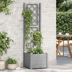 Vidaxl - Jardinière avec treillis 43x43x142 cm pp Gris pierre