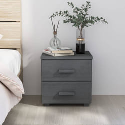 Vidaxl - Table de chevet hamar Gris foncé 40x35x44,5 cm Bois pin massif