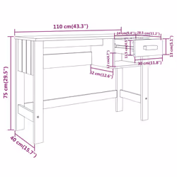 VidaXL 340459 bureau - Vue supplémentaire 8