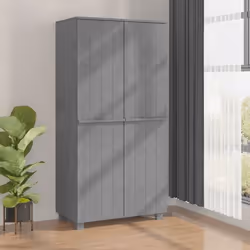 vidaXL Garde-robe HAMAR Gris foncé 89x50x180 cm Bois massif de pin - TU