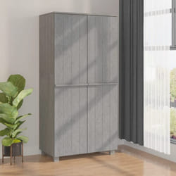 Garde-robe hamar Gris clair 89x50x180 cm Bois massif de pin