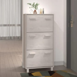 vidaXL Armoire à chaussures HAMAR Blanc 59,5x35x117 cm Bois de pin - TU