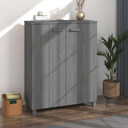 vidaXL Armoire à chaussures HAMAR Gris foncé 85x40x108 cm Pin massif - TU