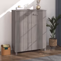 vidaXL Armoire à chaussures HAMAR Gris clair 85x40x108 cm Pin massif - TU