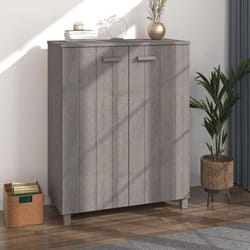 vidaXL Armoire à chaussures HAMAR Gris clair 85x40x108 cm Pin massif - TU