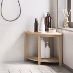 Cette table d'appoint de salle de bain en bois est un choix parfait pour ranger les serviettes et les accessoires de bain dan ...