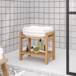 Cette table d'appoint de salle de bain en bois est un choix parfait pour ranger les serviettes et les accessoires de bain dan ...