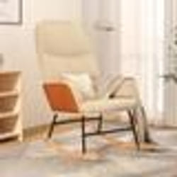 vidaXL Chaise à bascule Blanc crème Tissu - TU