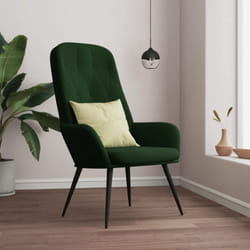 vidaXL Chaise de relaxation Vert foncé Velours - TU