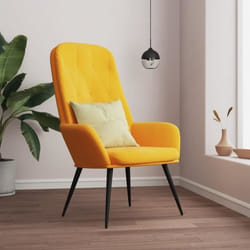 vidaXL Chaise de relaxation Jaune moutarde Velours - TU
