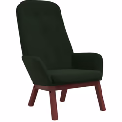 vidaXL Chaise de relaxation Vert foncé Velours - TU