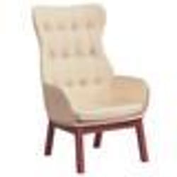 vidaXL Chaise de relaxation Crème Tissu - TU
