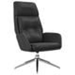 vidaXL Chaise de relaxation Noir Cuir véritable - TU