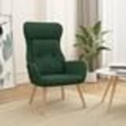 vidaXL Chaise de relaxation Vert foncé Tissu - TU