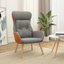 vidaXL Chaise de relaxation Gris clair Tissu et PVC - TU