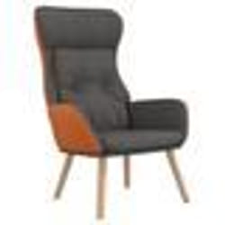 vidaXL Chaise de relaxation Gris foncé Tissu et PVC - TU