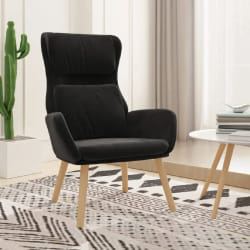 vidaXL Chaise de relaxation Noir Velours - TU