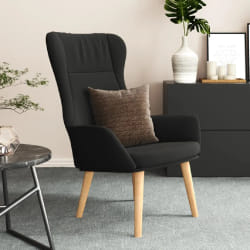vidaXL Chaise de relaxation Noir Tissu - TU
