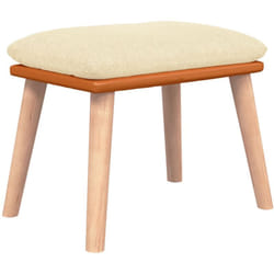 Vidaxl - Repose-pied Crème 45x29,5x35 cm Tissu et similicuir