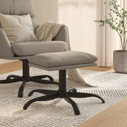 Repose-pied Gris clair 60x60x36 cm Velours Vidaxl