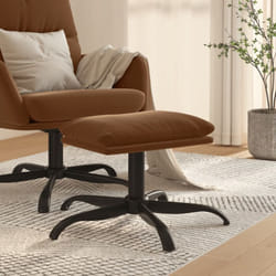 Vidaxl - Repose-pied Marron 60x60x36 cm Tissu microfibre