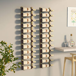 Vidaxl - Casier à vin mural pour 12 bouteilles 2 pcs Doré Fer