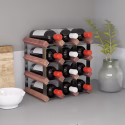 VidaXL 340891 porte-bouteilles Acier, Bois Marron