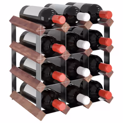 VidaXL 340891 porte-bouteilles Acier, Bois Marron