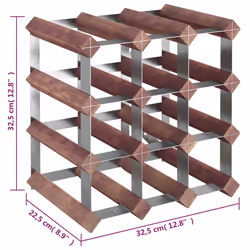 VidaXL 340891 porte-bouteilles Acier, Bois Marron - Vue supplémentaire 8