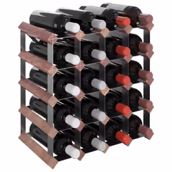VidaXL 340892 porte-bouteilles Acier, Bois Marron