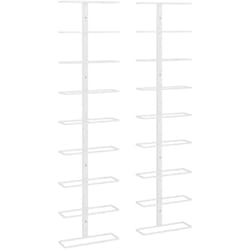 Vidaxl - Casier à vin mural pour 9 bouteilles 2 pcs Blanc Fer