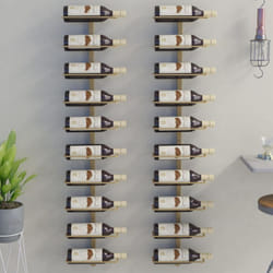 Vidaxl - Casier à vin mural pour 10 bouteilles 2 pcs Doré Métal