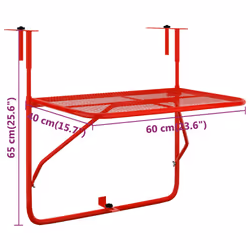 VidaXL 340919 table de jardin Rouge - Vue supplémentaire 7