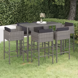 Cet ensemble élégant de bar de jardin vous permet de passer des moments agréables et confortables avec votre famille et vos a ...