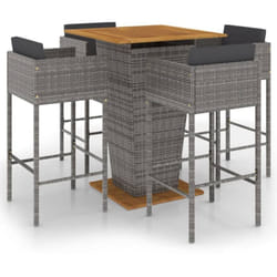 Vidaxl - Ensemble de bar de jardin 5 pcs et coussins Résine tressée Gris