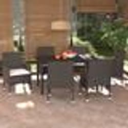 vidaXL Ensemble à manger de jardin et coussins 7 pcs marron poly rotin - TU