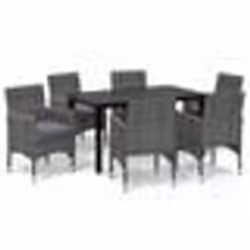 vidaXL Ensemble à manger de jardin coussins 7pcs Résine tressée Gris - TU