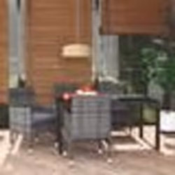 vidaXL Ensemble à manger de jardin coussins 5pcs Résine tressée Gris