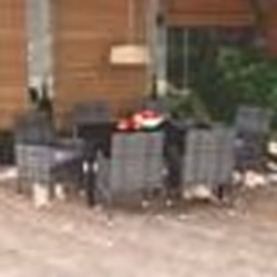 vidaXL Ensemble à manger de jardin coussins 7pcs Résine tressée Gris