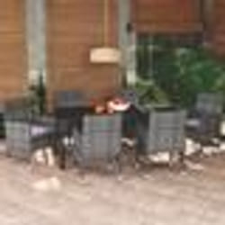 vidaXL Ensemble à manger de jardin coussins 7pcs Résine tressée Gris