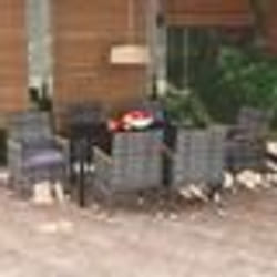 vidaXL Ensemble à manger de jardin coussins 7pcs Résine tressée Gris