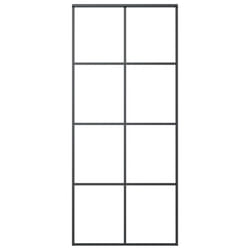 vidaXL Porte coulissante noir 90x205 cm verre ESG et aluminium