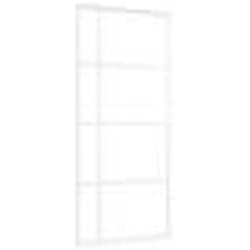 vidaXL Porte coulissante Verre ESG dépoli et aluminium 90x205 cm Blanc