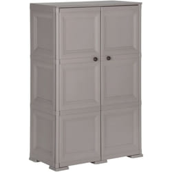 Armoire en plastique 79x43x125 cm Design de bois Gris - Vidaxl
