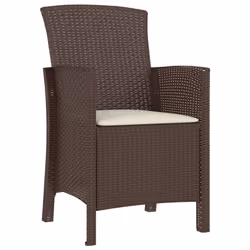 VidaXL 318225, Terrace, Siège rembourré, Polyéthylène, Rotin, Beige, Marron, Polyester, 600 mm