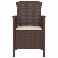 VidaXL 318225 chaise d'extérieur Terrace Siège rembourré Polyéthylène, Rotin Beige, Marron