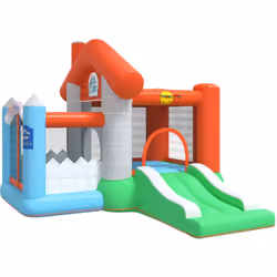 Imaginez votre petite équipe s’amuser sur ce château gonflable avec toboggan ! Ce château gonflable est fabriqué en PVC. Il e ...
